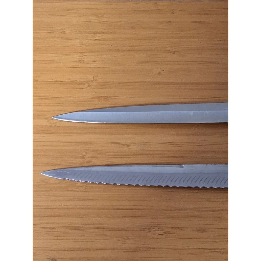 Vintage‎ Pair Of Wooden Handle Knives. Mighty Oak By Imperial & Lifetime Cutlery